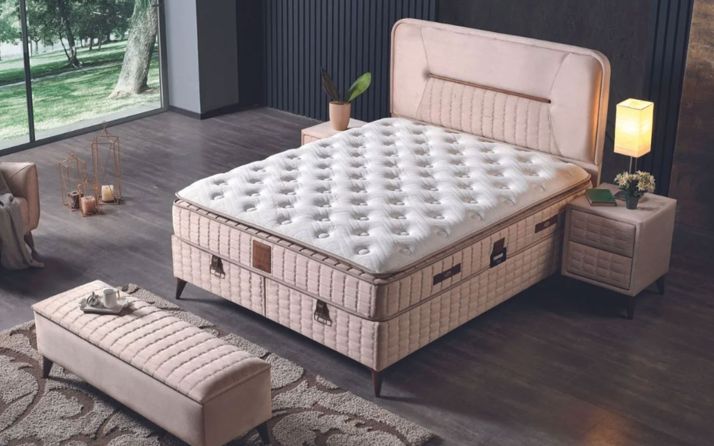 Cashmare Yatak Baza Başlık (Set 160 cm X 200 cm)
