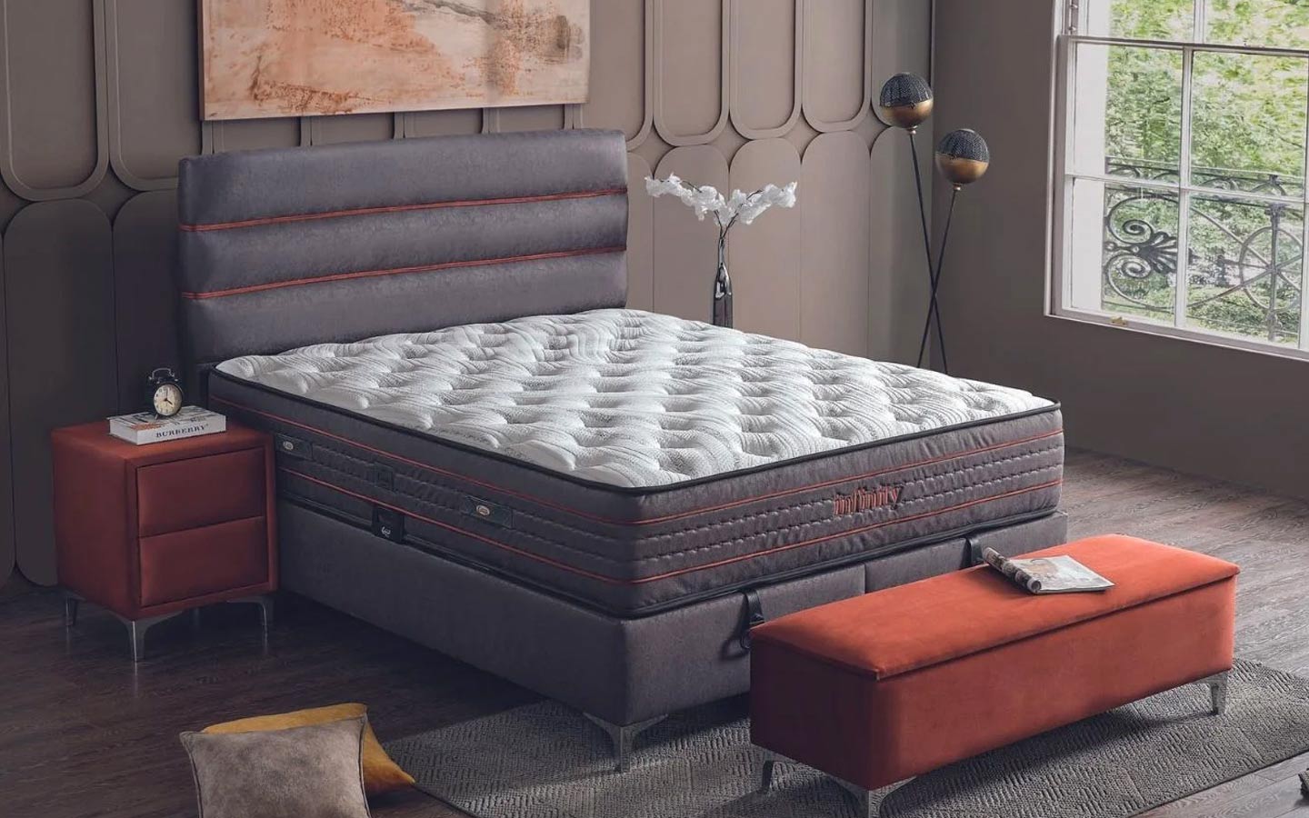 İnfinity Yatak Baza Başlık Set (160 cm X 200 cm)