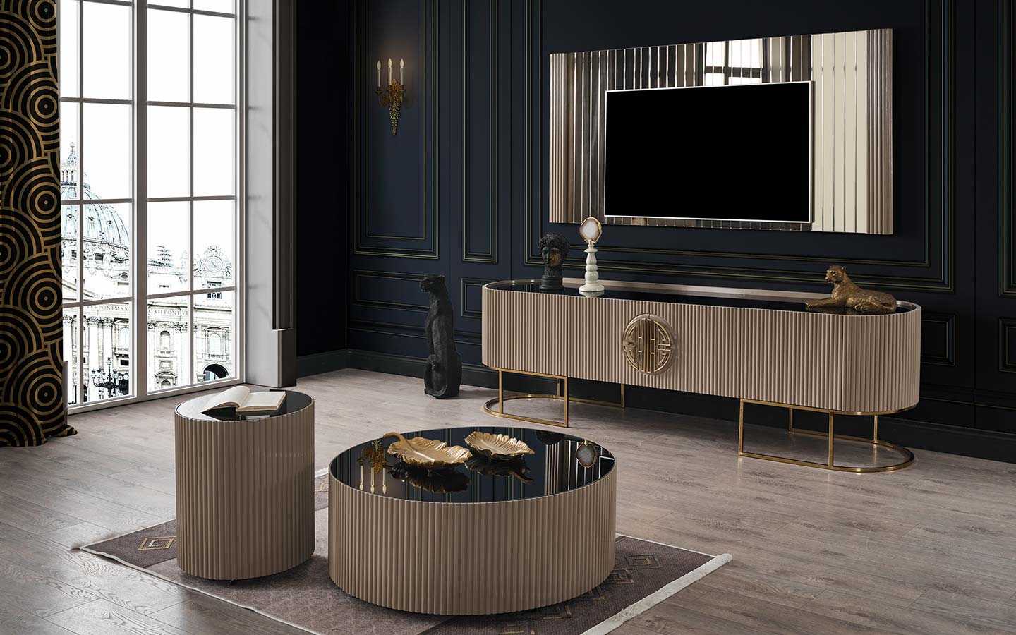 Gucci Cappucino Tv Ünitesi Arka Pano