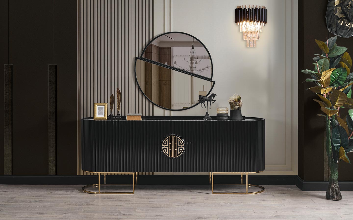 Gucci Black Gold Konsol Aynası-2