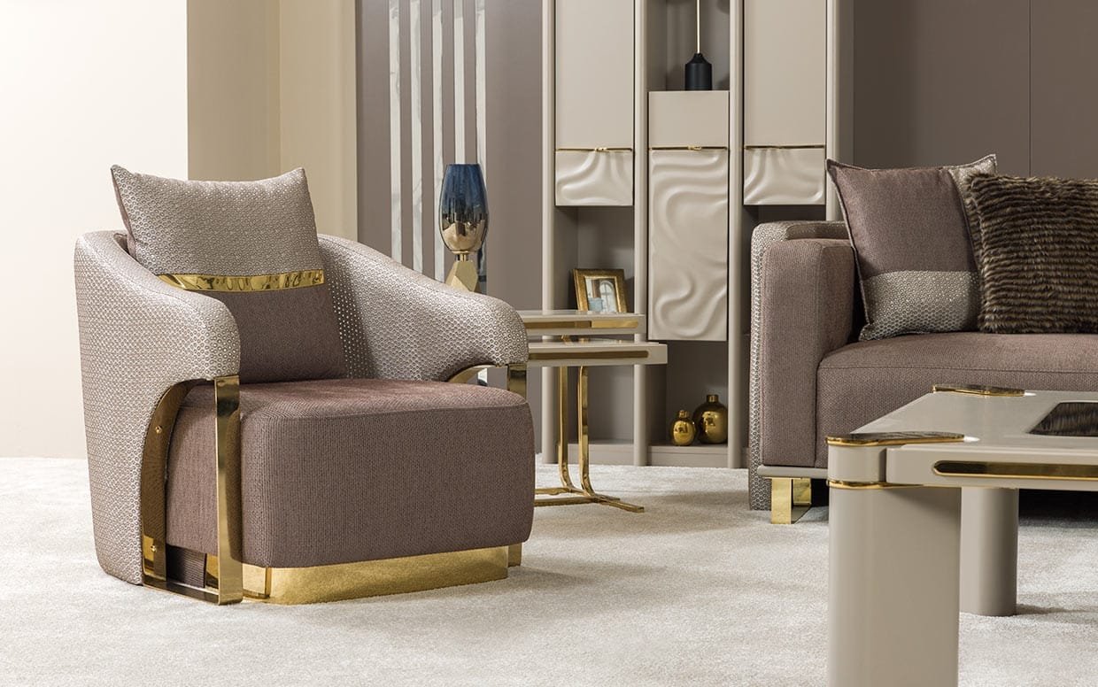 Hera Gold Luxury Tekli Koltuk-2
