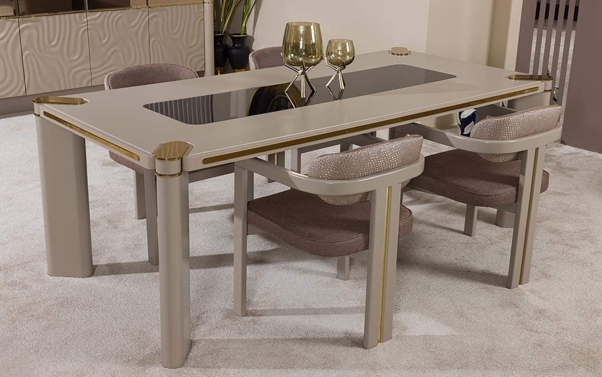 Hera Gold Luxury Yemek Masası-2