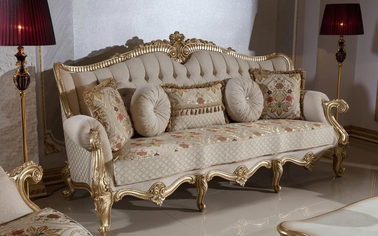Hk İnci Klasik Krem Gold Koltuk Takımı-2