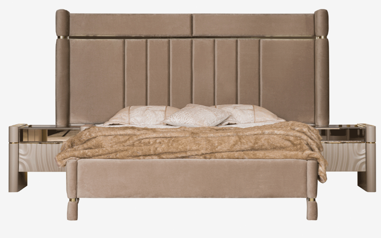 Hera Gold Luxury Karyola ve Başlık (Bazalı)