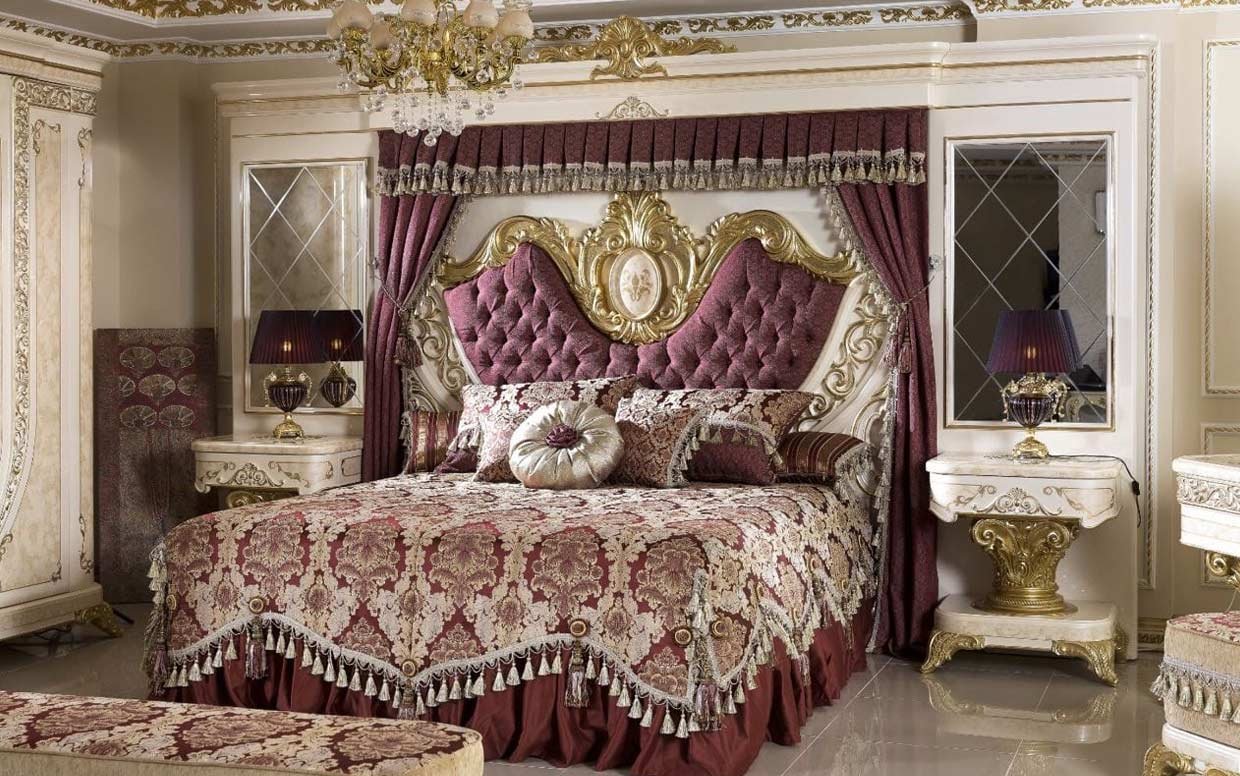 Hk Yakut Beyaz Gold Klasik Karyola ve Başlık (Bazasız)